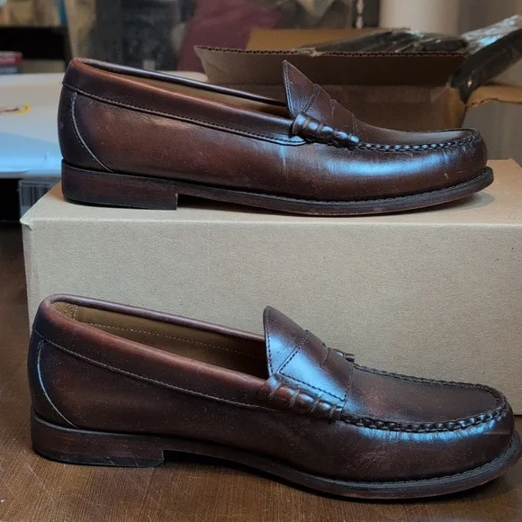 J Crew Factory Men's Penny loafers BS114 Size 10 Whiskey Brown - Picture 3 of 12